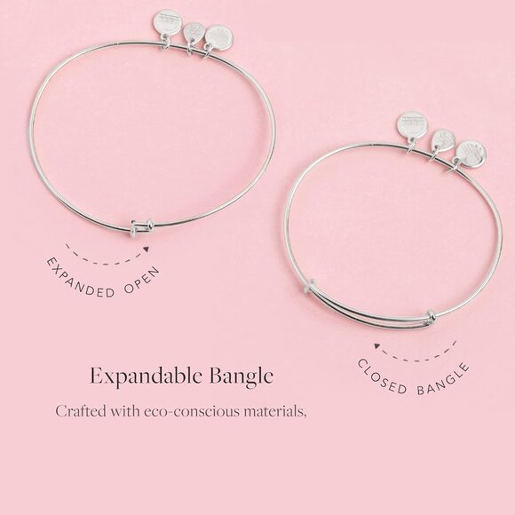 Divine Guides Jesus Charm Expandable Bangle Bracelet 2-3.5in - Rafaelian Silver - Picture 3 of 3